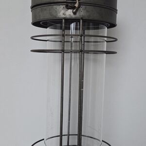 Industrial Metal and Glass Pendant Lantern